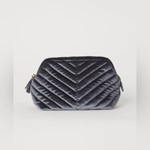 H&M Deep Grey Velvet Cosmetic Bag